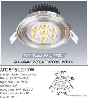 Đèn led âm trần Anfaco AFC-515 - 7W