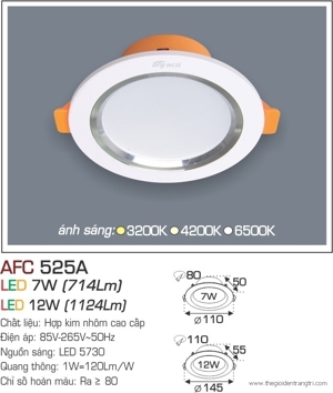 Đèn led âm trần Anfaco AFC-525A - 7W
