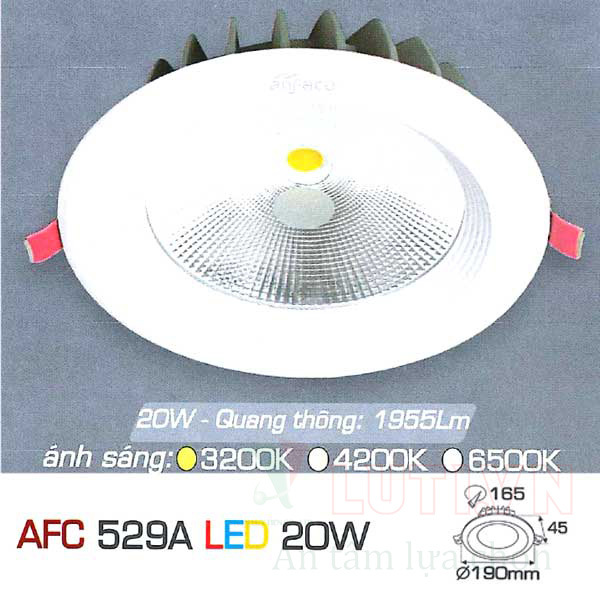Đèn led âm trần Anfaco AFC-529A - 20W
