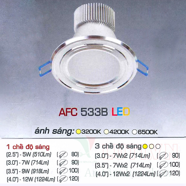 Đèn led âm trần Anfaco AFC-533B - 5W