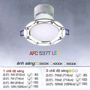 Đèn led âm trần Anfaco AFC-537T - 9W, 1CĐ