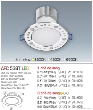 Đèn led âm trần Anfaco AFC-538T - 5W