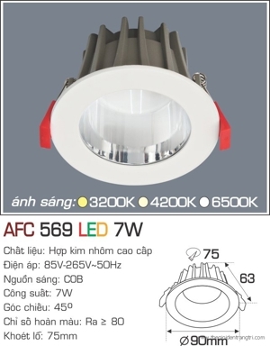 Đèn led âm trần Anfaco AFC-569 - 7W