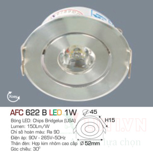Đèn led âm trần Anfaco AFC-622 - 1W