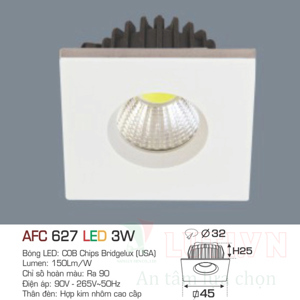 Đèn led âm trần Anfaco AFC-627 - 3W
