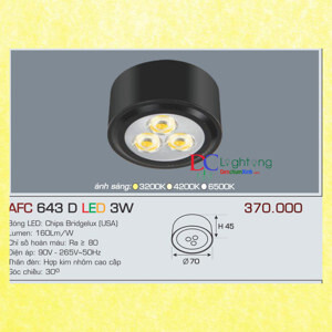 Đèn led âm trần Anfaco AFC 643D - 3W