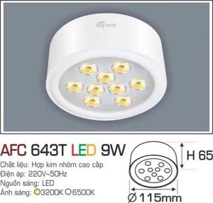 Đèn led âm trần Anfaco AFC 643T - 9W
