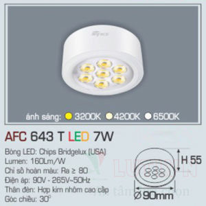 Đèn led âm trần Anfaco AFC 643T - 7W