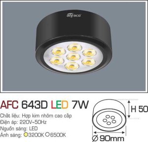 Đèn led âm trần Anfaco AFC 643D - 7W
