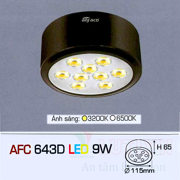 Đèn led âm trần Anfaco AFC 643D - 9W