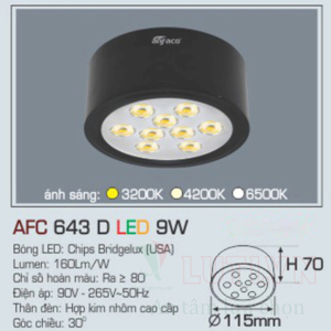 Đèn led âm trần Anfaco AFC 643D - 9W