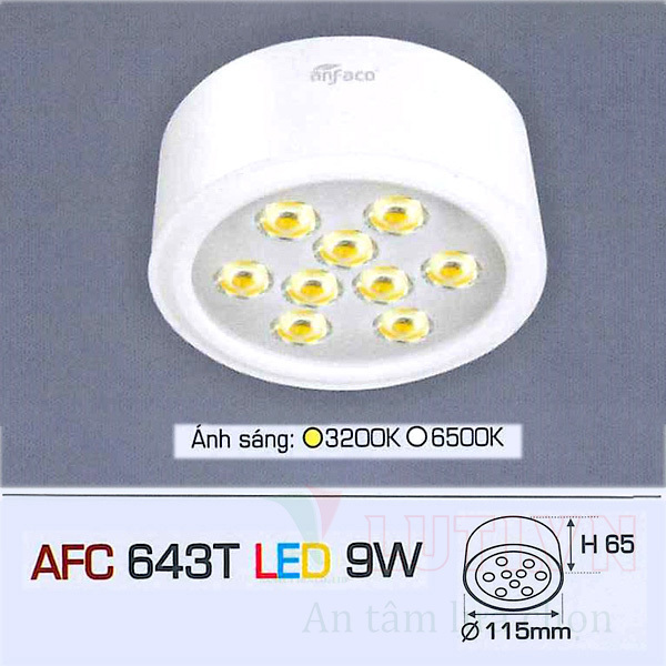 Đèn led âm trần Anfaco AFC 643T - 9W