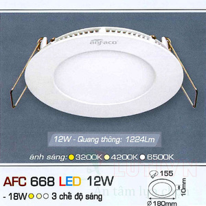 Đèn led âm trần Anfaco AFC-668 - 12W, 3CĐ