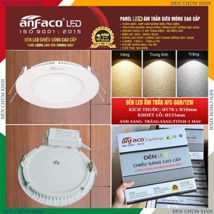 Đèn led âm trần Anfaco AFC-668 - 12W, 3CĐ