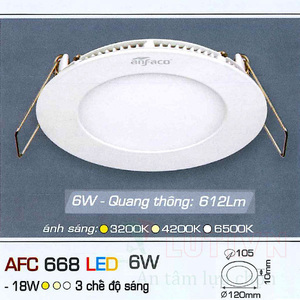 Đèn led âm trần Anfaco AFC-668 - 6W, 3CĐ