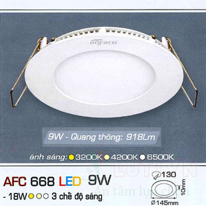 Đèn led âm trần Anfaco AFC-668 - 9W, 3CĐ