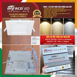 Đèn led âm trần Anfaco AFC-669 - 9W, 3CĐ