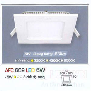 Đèn led âm trần Anfaco AFC-669 - 6W, 3CĐ