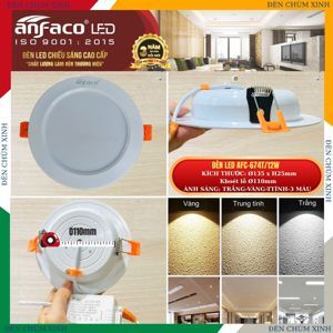 Đèn led âm trần Anfaco AFC-674 - 12W, 1CĐ