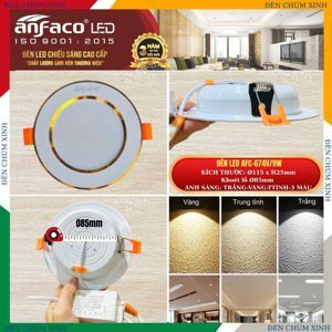Đèn led âm trần Anfaco AFC-674V - 9W, 3CĐ