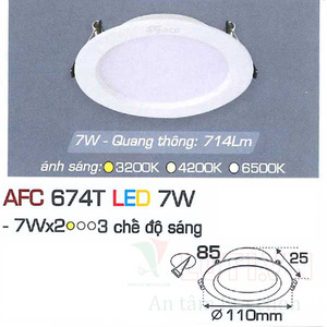 Đèn led âm trần Anfaco AFC-674T - 7W, 1CĐ