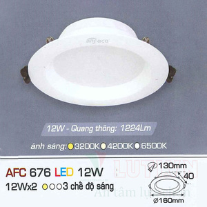 Đèn led âm trần Anfaco AFC-676 - 12W, 1CĐ