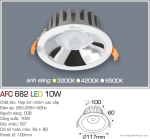 Đèn led âm trần Anfaco AFC-682 - 10W