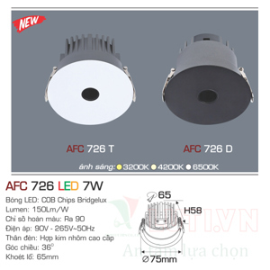 Đèn led âm trần Anfaco AFC-735-12W