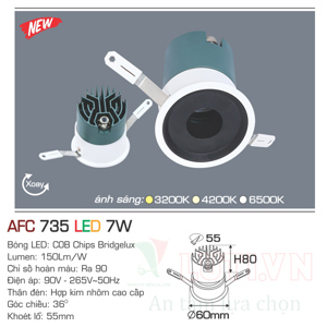Đèn led âm trần Anfaco AFC-735-7W