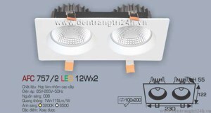 Đèn led âm trần Anfaco AFC-757/2 - 12W