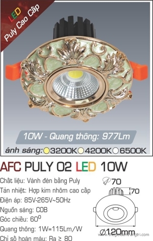 Đèn led âm trần Anfaco AFC-PULY-02 - 10W