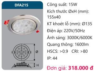 Đèn led âm trần chiếu điểm Duhal DFA215 15W