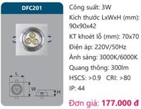 ĐÈN LED ÂM TRẦN CHIẾU ĐIỂM DUHAL 3W DFC201