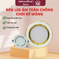 Đèn LED âm trần chống chói đế mỏng viền vàng 7W TLC ánh sáng vàng trắng chống chói - den op tran 64