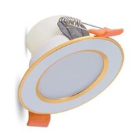 Đèn LED âm trần đổi 3 màu 3W Rạng Đông, khoét lỗ 60, vỏ nhôm đúc - Viền vàng viền bạc - AT10L ĐM 603W S, AT10L ĐM 603W S