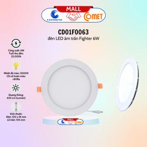 Đèn Led âm trần Fighter 6W CD01F0063 Comet