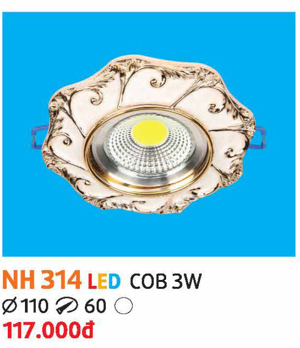 Đèn LED âm trần NH314 LED COB 3W