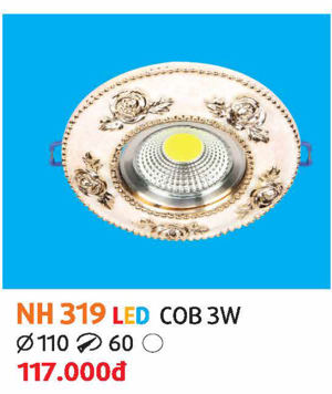 Đèn LED âm trần NH319 LED COB 3W