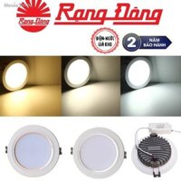 Đèn Led Âm Trần Rạng Đông 7w,9w,12w, Đèn Downlight Âm Trần Rạng Đông 3 Mầu Viền Vàng, Viền Bạc Phi 90, 110