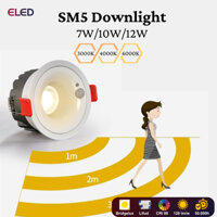 Đèn Led âm trần SM5 Cảm biến chuyển động, chống chói góc chiếu 60 độ downlight CRI98 5w/7w/10w/12w
