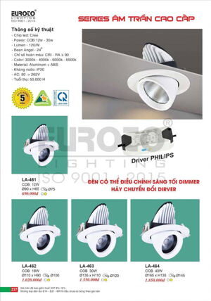 Đèn led âm trần thạch cao LA-463