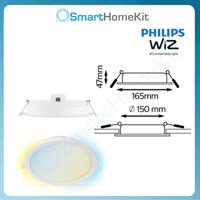 Đèn LED âm trần thông minh WiZ Tunable White Downlight 456 inch - Hàng chính hãng - Tròn đường kính 15 cm