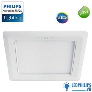 Đèn led âm trần vuông Marcasite Philips 59528 - 14W