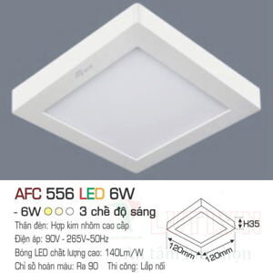 Đèn Led Anfaco AFC 556 - 6W, 3 chế độ sáng