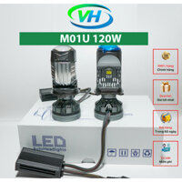 Đèn Led Bi Cầu M01U 120w 2025 Có Mặt Cắt Chống Chói Chân H4 Lắp Ô Tô Xe Máy