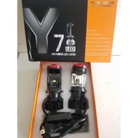 Đèn led bi cầu mini Y7D pha/cos oto, xe máy. Chân H4 gắn zin. công suất 55w.