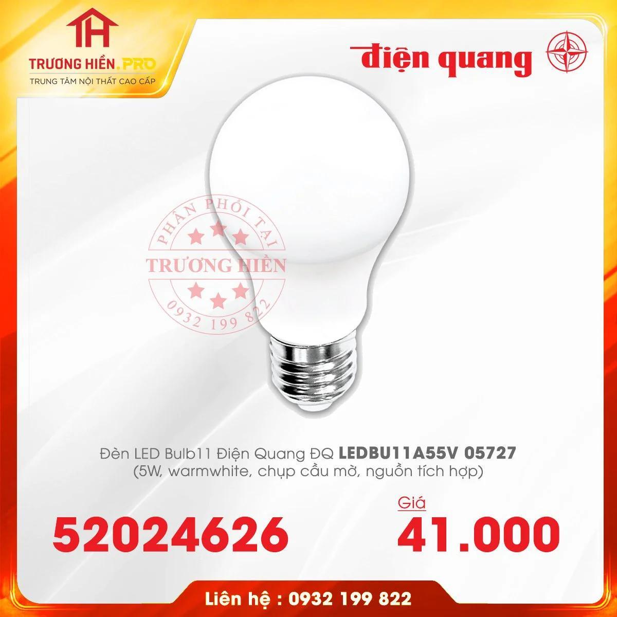 Đèn LED bulb BU11  Điện Quang ĐQ LEDBU11A55V 05727