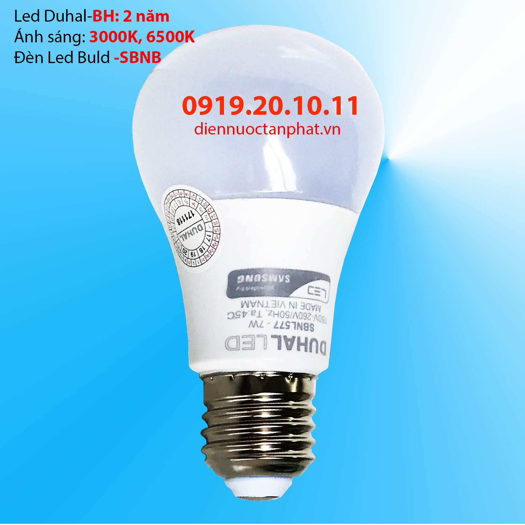Đèn led Bulb Duhal 3W SBNL503