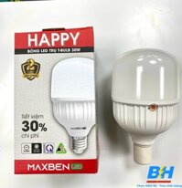Đèn Led Bulb Trụ 20W Sáng Trắng Maxben Happy BE27-MB-HP-20T