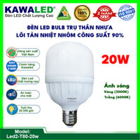 ĐÈN LED BULB TRỤ THÂN NHỰA LED2-T80-20W CÔNG SUẤT 90%